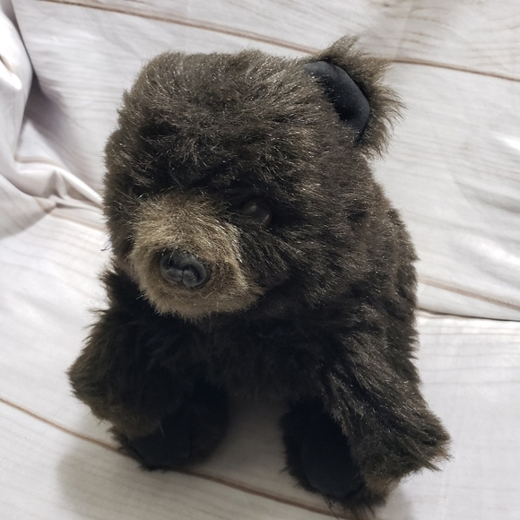 Folkmanis Furry Folk Black Bear 12 Inch Hand Puppet Vintage Corduroy Lining - Picture 3 of 10